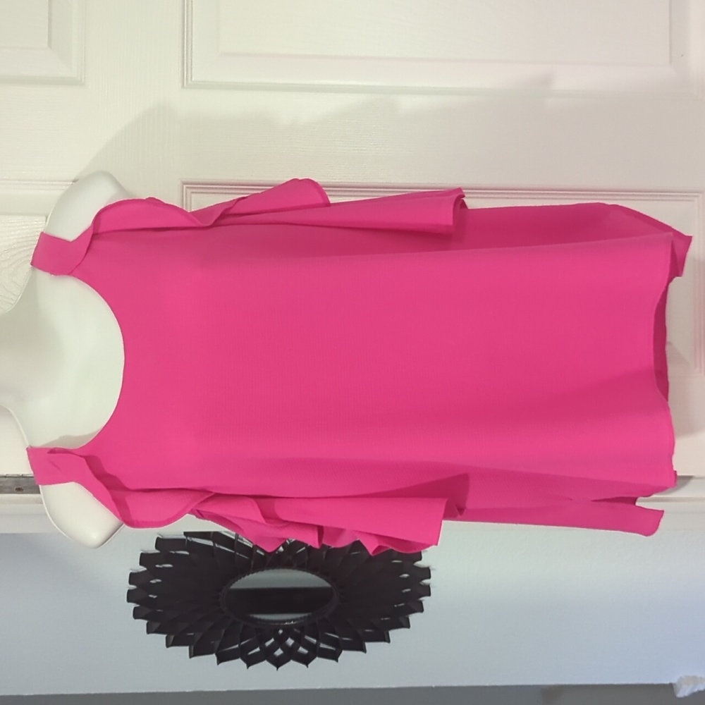 Pink Ruffle Cold Shoulder Medium UMGEE LIKE NEW Tunic Top